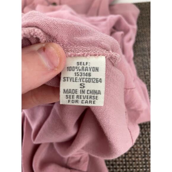 Good Luck Gem Womens Size S Pink Button Down Sleeveless Midi Sun Dress Pockets - Picture 11 of 14